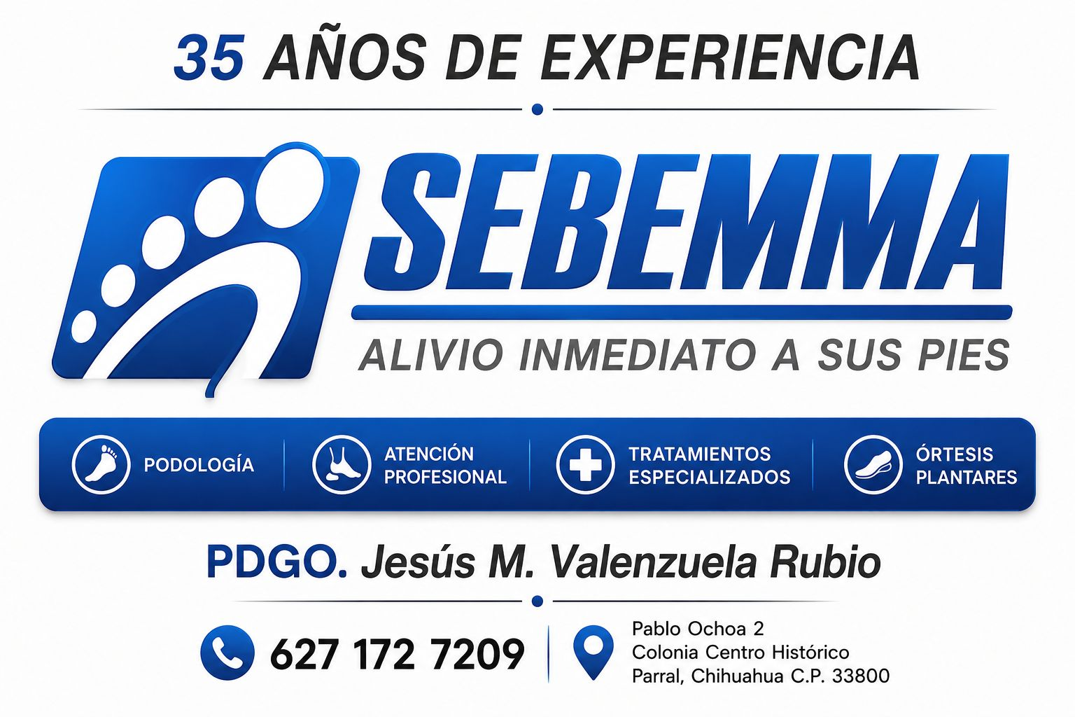 Imagen original SEBEMMA con 35 años de experiencia, contacto y dirección